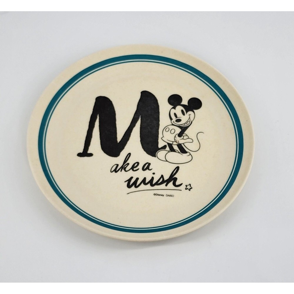 Daiso Walt Disney Mikey Mouse M Collector Plate Make A Wish Bamboo Fiber